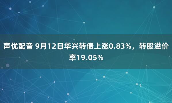 声优配音 9月12日华兴转债上涨0.83%，转股溢价率19.05%