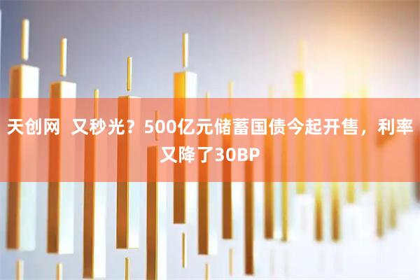 天创网  又秒光？500亿元储蓄国债今起开售，利率又降了30BP