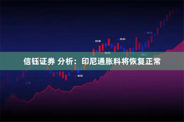 信钰证券 分析：印尼通胀料将恢复正常